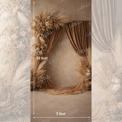 LB1593 Neutral Beige Floral Draped Maternity Background