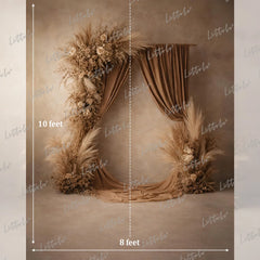 LB1593 Neutral Beige Floral Draped Maternity Background