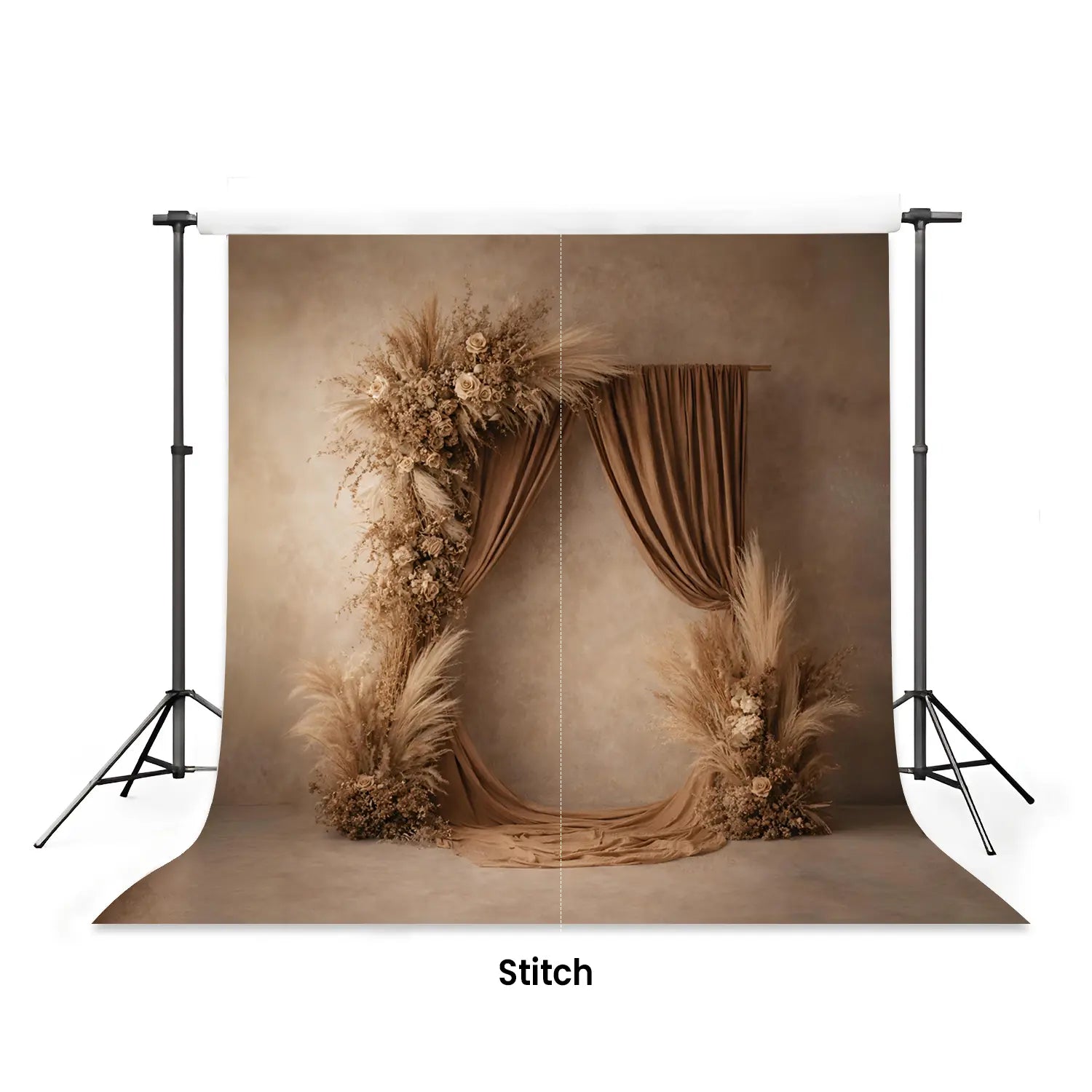 LB1593 Neutral Beige Floral Draped Maternity Background