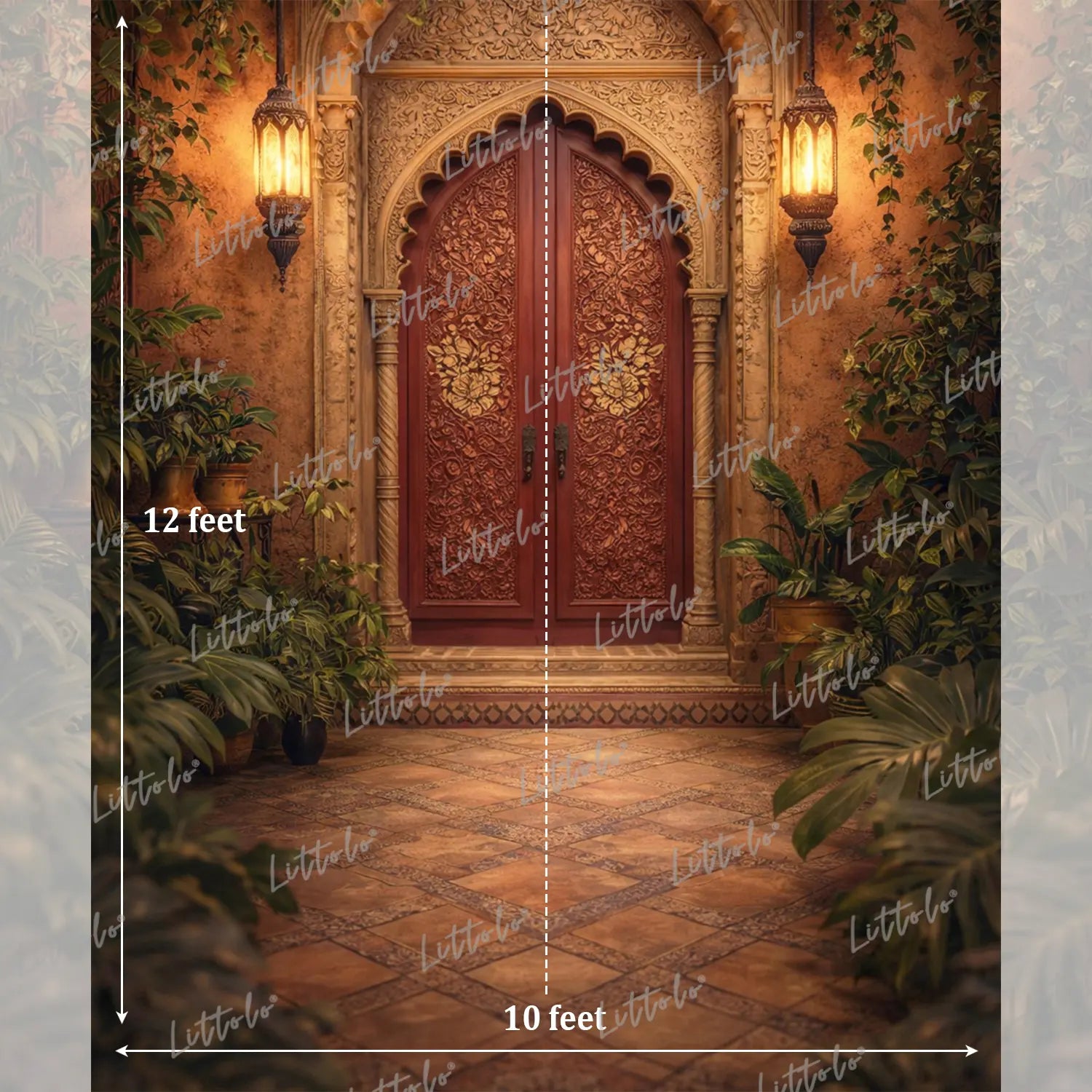 LB1594 Luxury Arabian Archway Moroccan Palace Maternity Backdrop