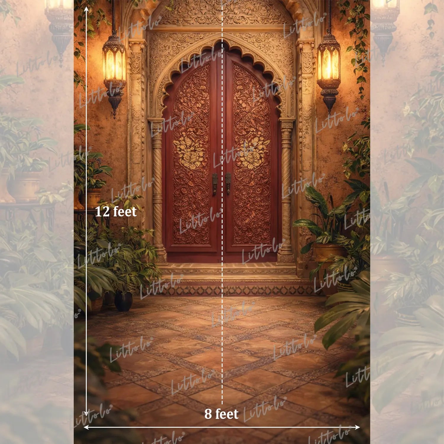 LB1594 Luxury Arabian Archway Moroccan Palace Maternity Backdrop