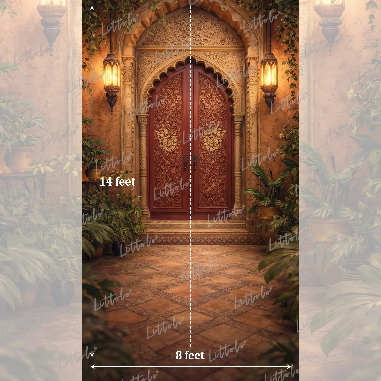 LB1594 Luxury Arabian Archway Moroccan Palace Maternity Backdrop