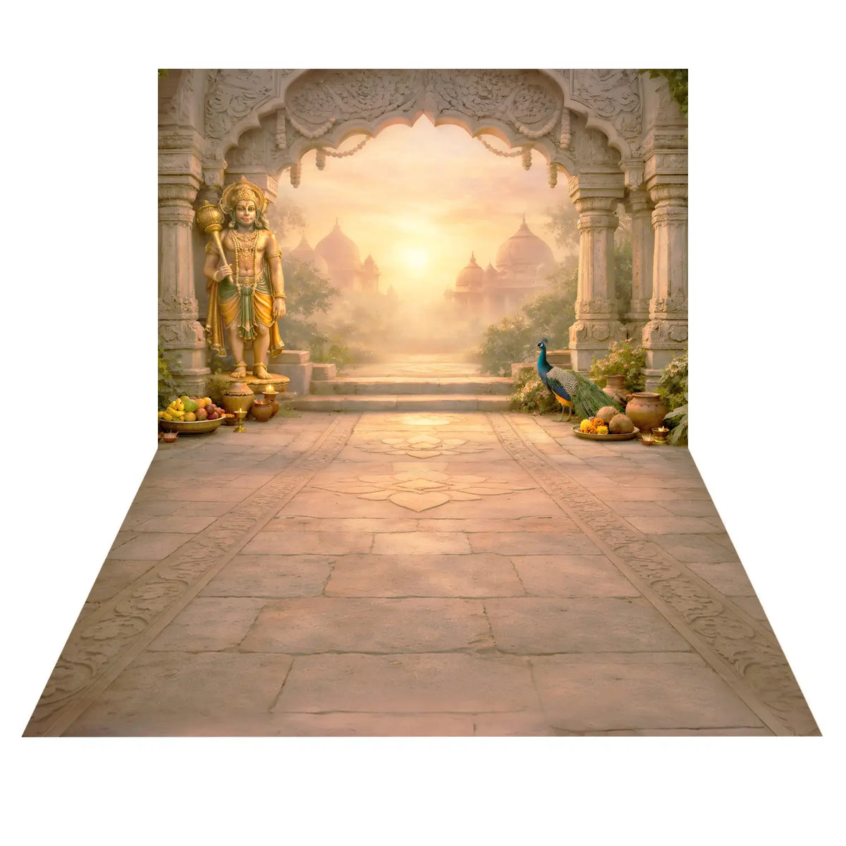 LB1596C Ayodhya Lord Hanuman Ram Navami Floor & Wall Duodrop (2 Pcs)