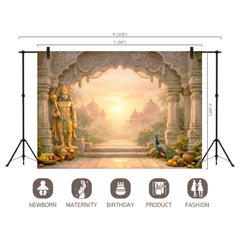 LB1596W Ayodhya Lord Hanuman Ram Navami Wall Backdrop