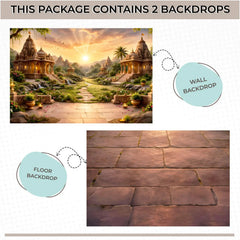 LB1597C Ram Rajya Garden Floor & Wall Backdrop (2 Pcs)