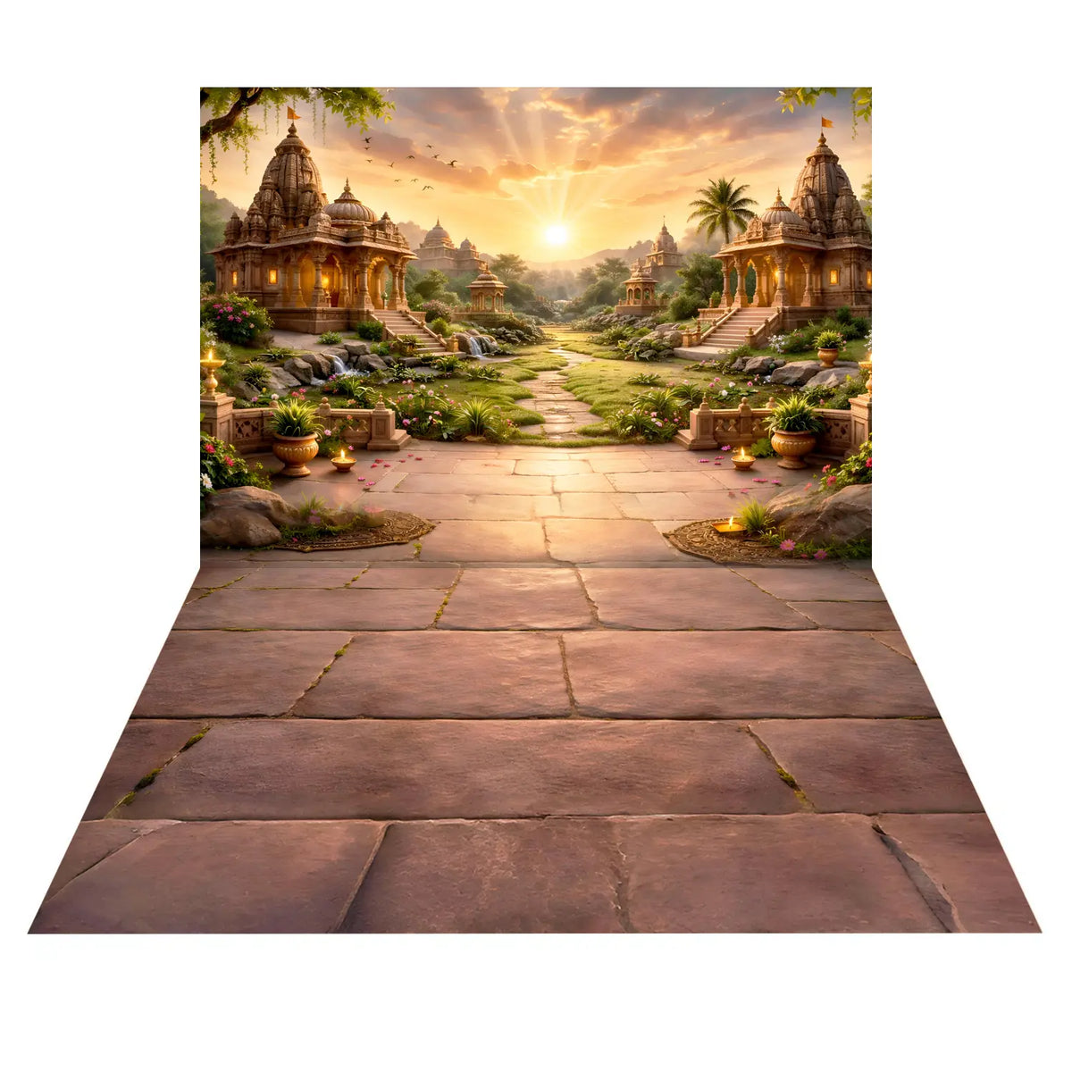 LB1597C Ram Rajya Garden Floor & Wall Backdrop (2 Pcs)