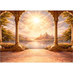 LB1605W Ayodhya Spiritual Morning Wall Backdrop