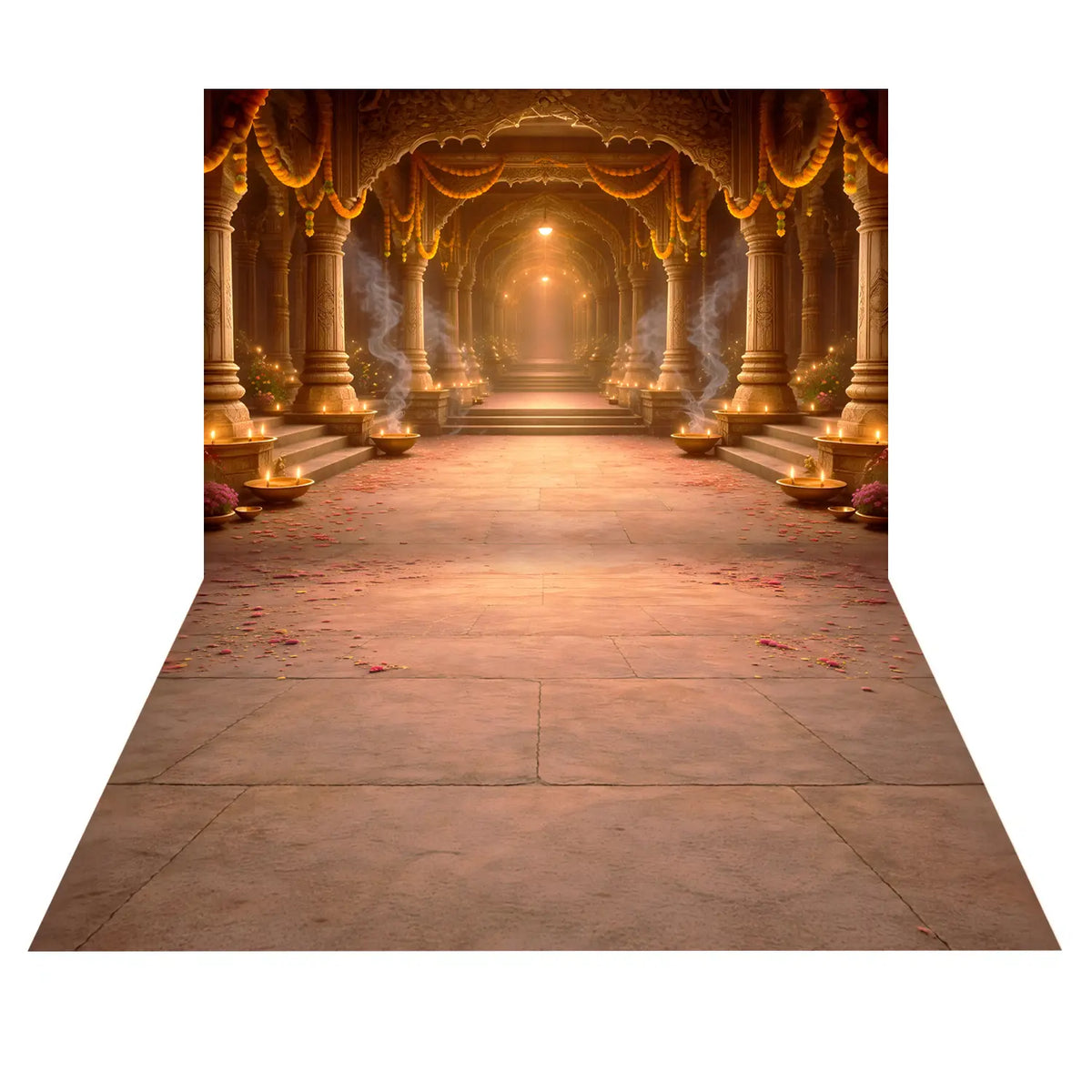 LB1606C Ayodhya Shri Ram Darbar Floor & Wall Backdrop (2 Pcs)