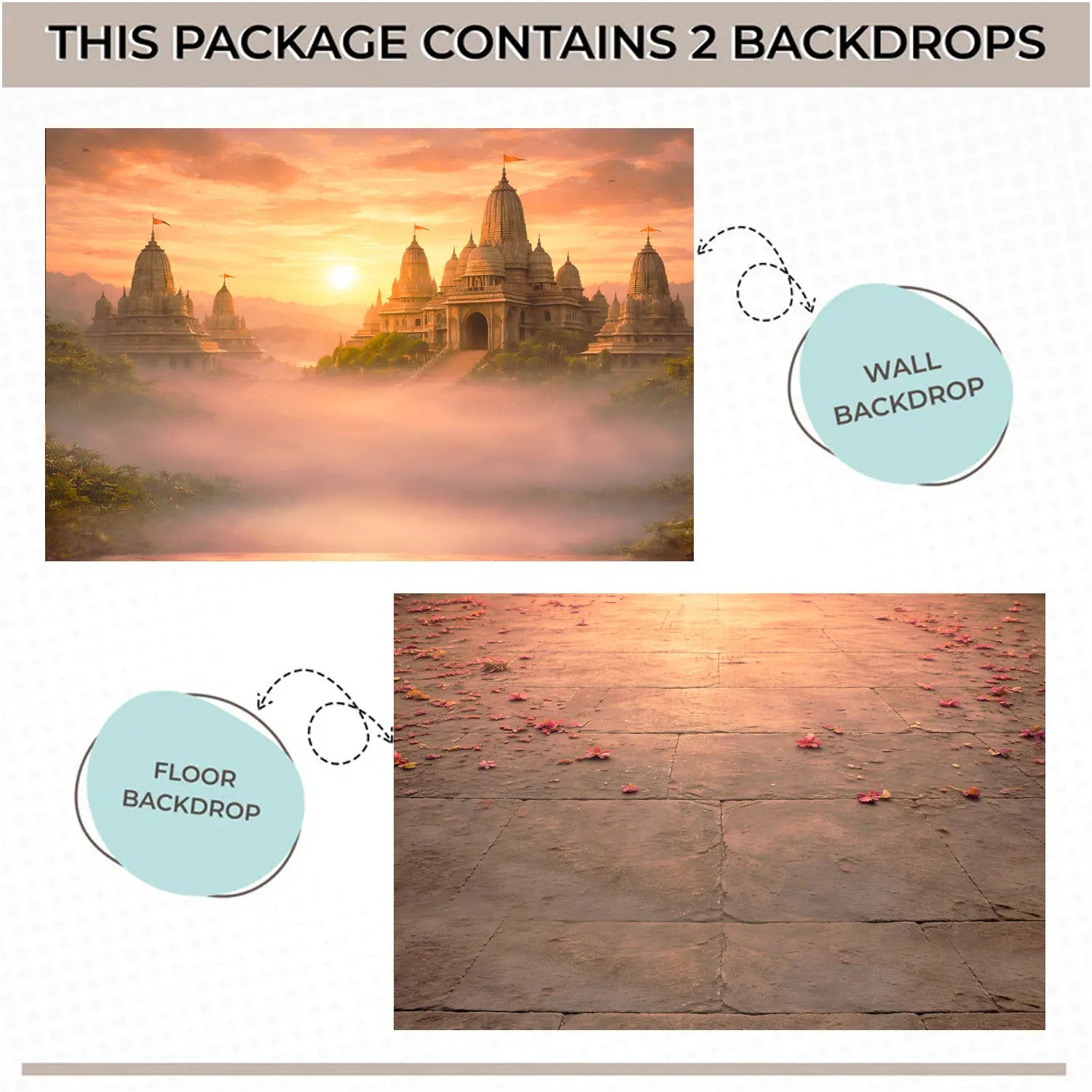 LB1607C Devine Ayodhya Morning Floor & Wall Backdrop (2 Pcs)