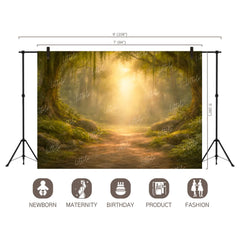 LB1610W Ram Navami Divine Sunlight Forest Backdrop