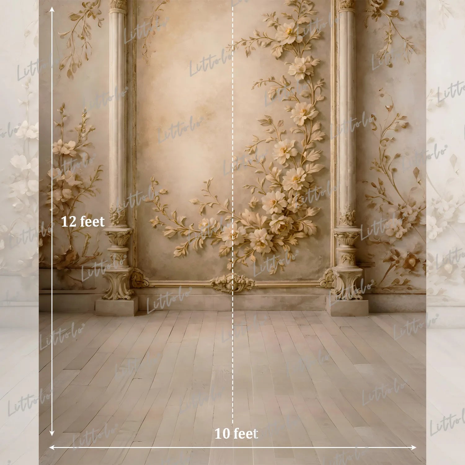 LB1613 Classic Ivory Bloom Set Floral Maternity Backdrop