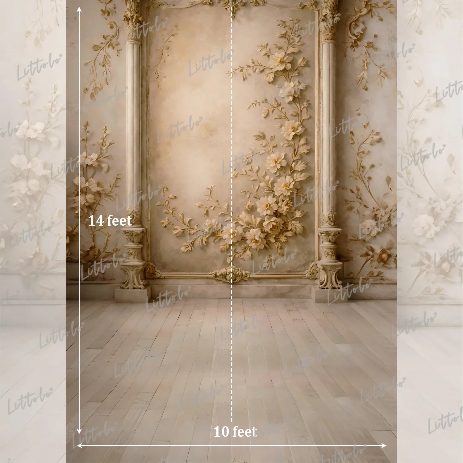 LB1613 Classic Ivory Bloom Set Floral Maternity Backdrop