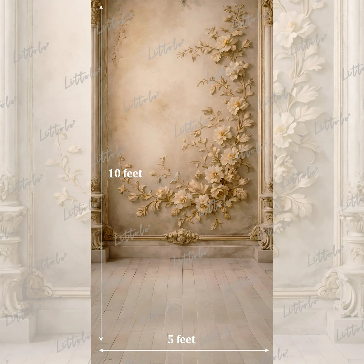 LB1613 Classic Ivory Bloom Set Floral Maternity Backdrop