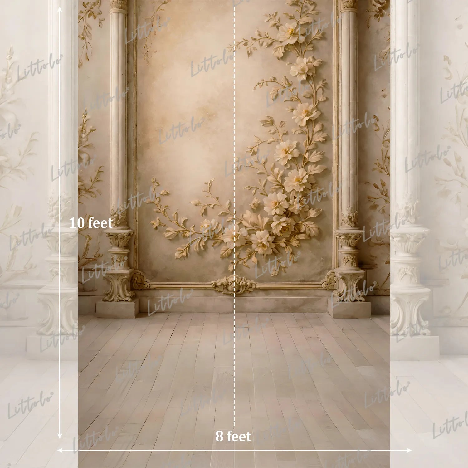 LB1613 Classic Ivory Bloom Set Floral Maternity Backdrop