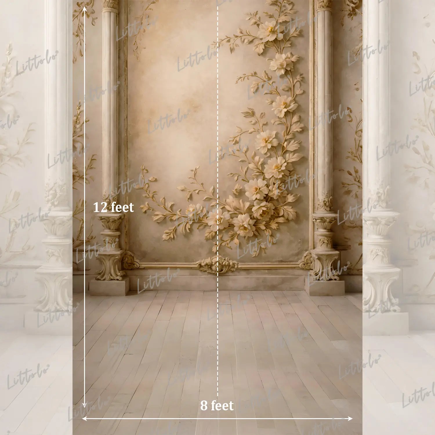 LB1613 Classic Ivory Bloom Set Floral Maternity Backdrop