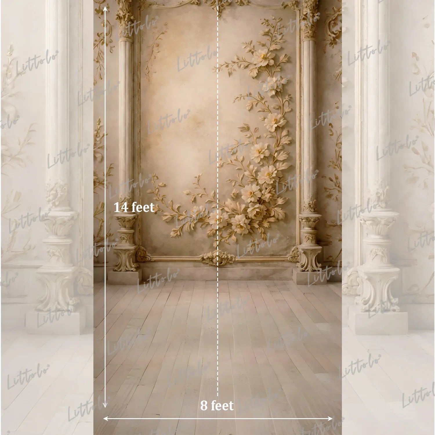 LB1613 Classic Ivory Bloom Set Floral Maternity Backdrop