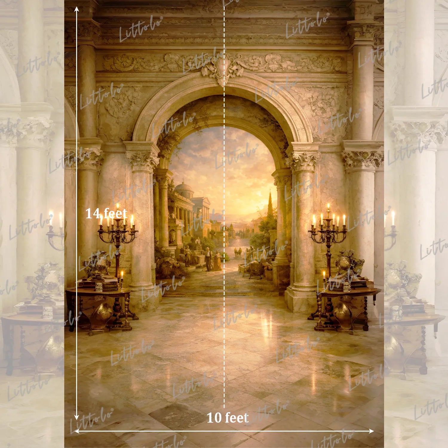 LB1615 Golden Palace Vista Maternity Backdrop