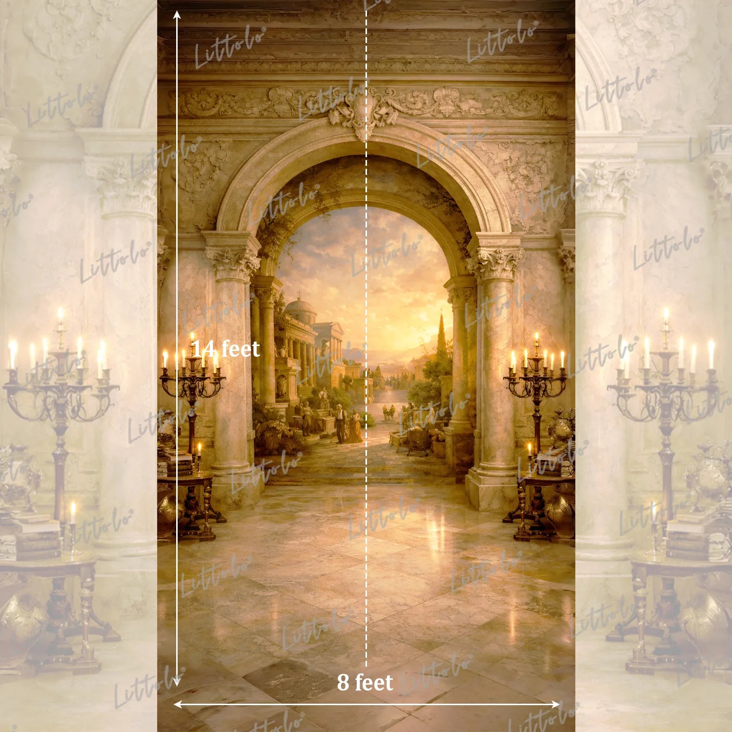 LB1615 Golden Palace Vista Maternity Backdrop