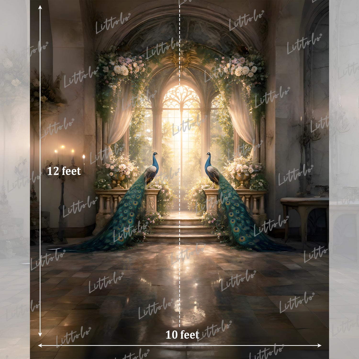 LB1623 Imperial Peacock Haven Maternity Backdrop