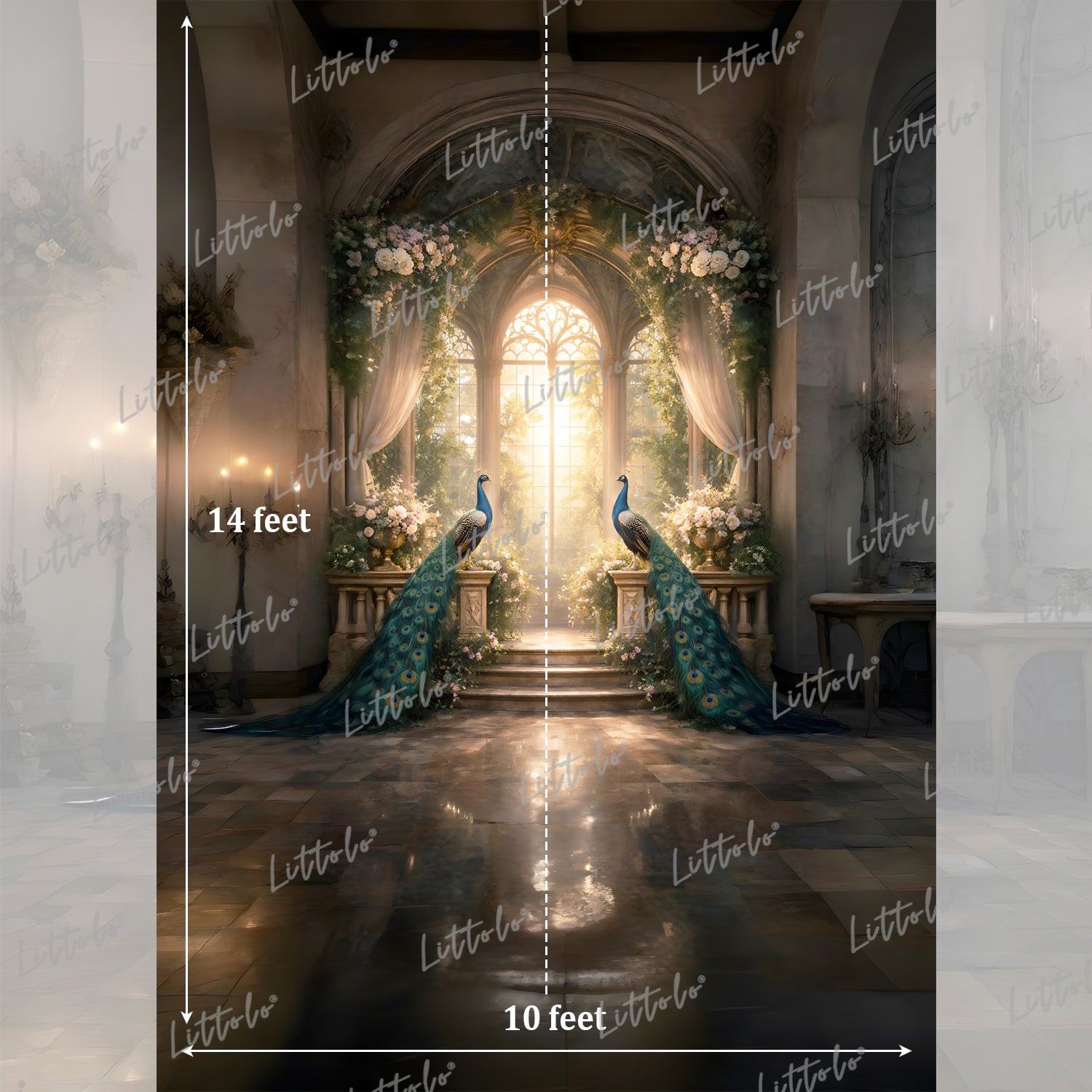 LB1623 Imperial Peacock Haven Maternity Backdrop