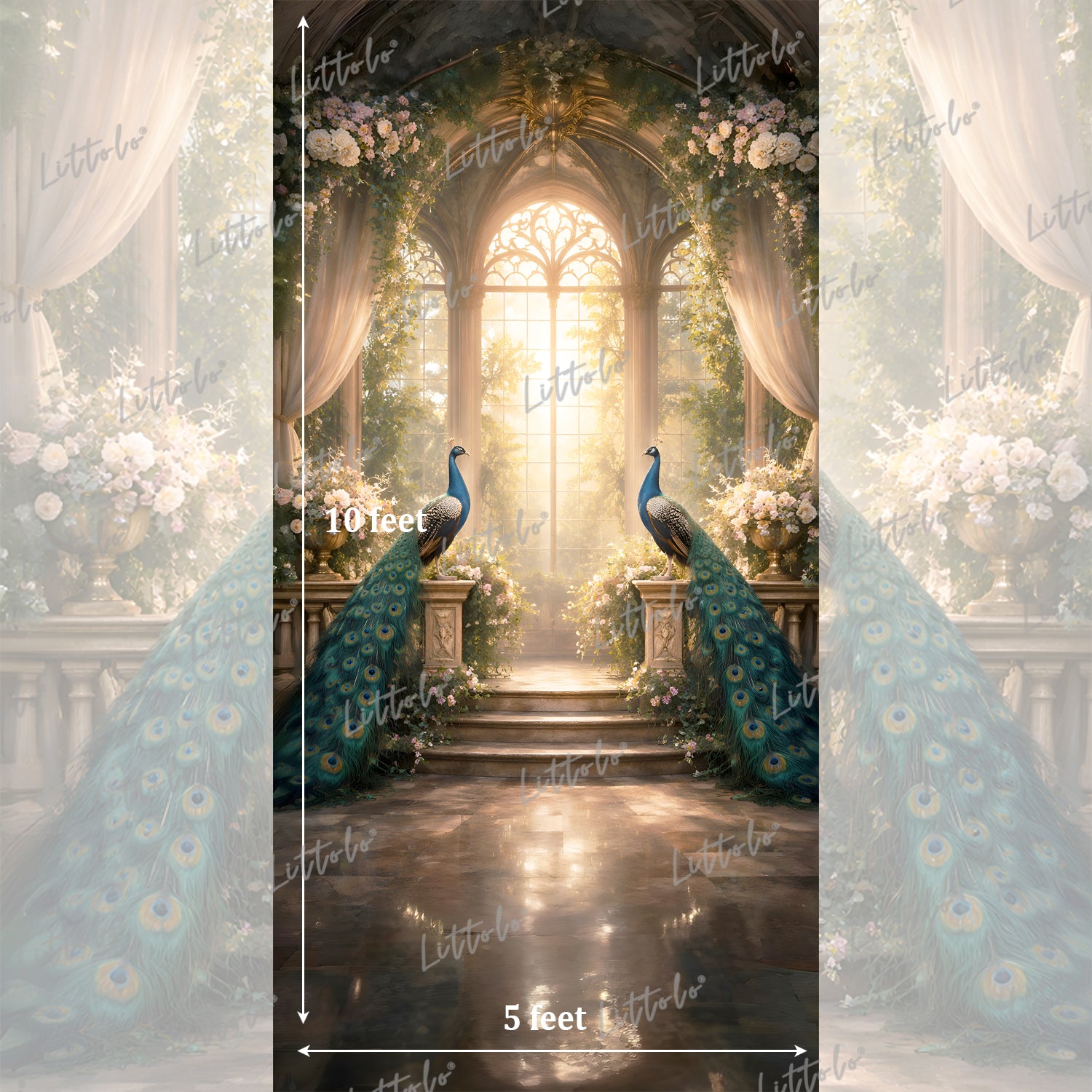 LB1623 Imperial Peacock Haven Maternity Backdrop