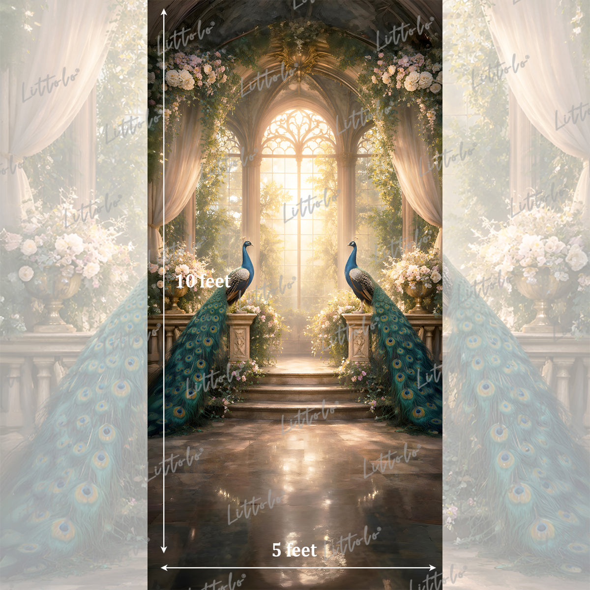 LB1623 Imperial Peacock Haven Maternity Backdrop