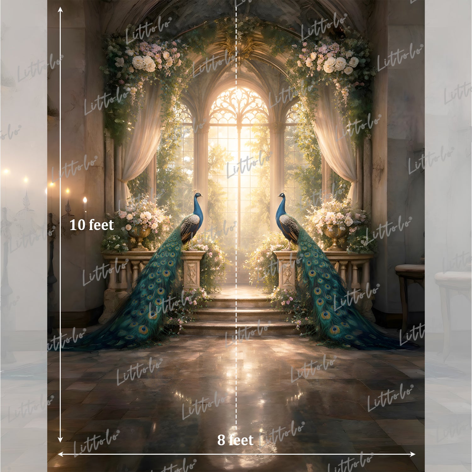 LB1623 Imperial Peacock Haven Maternity Backdrop