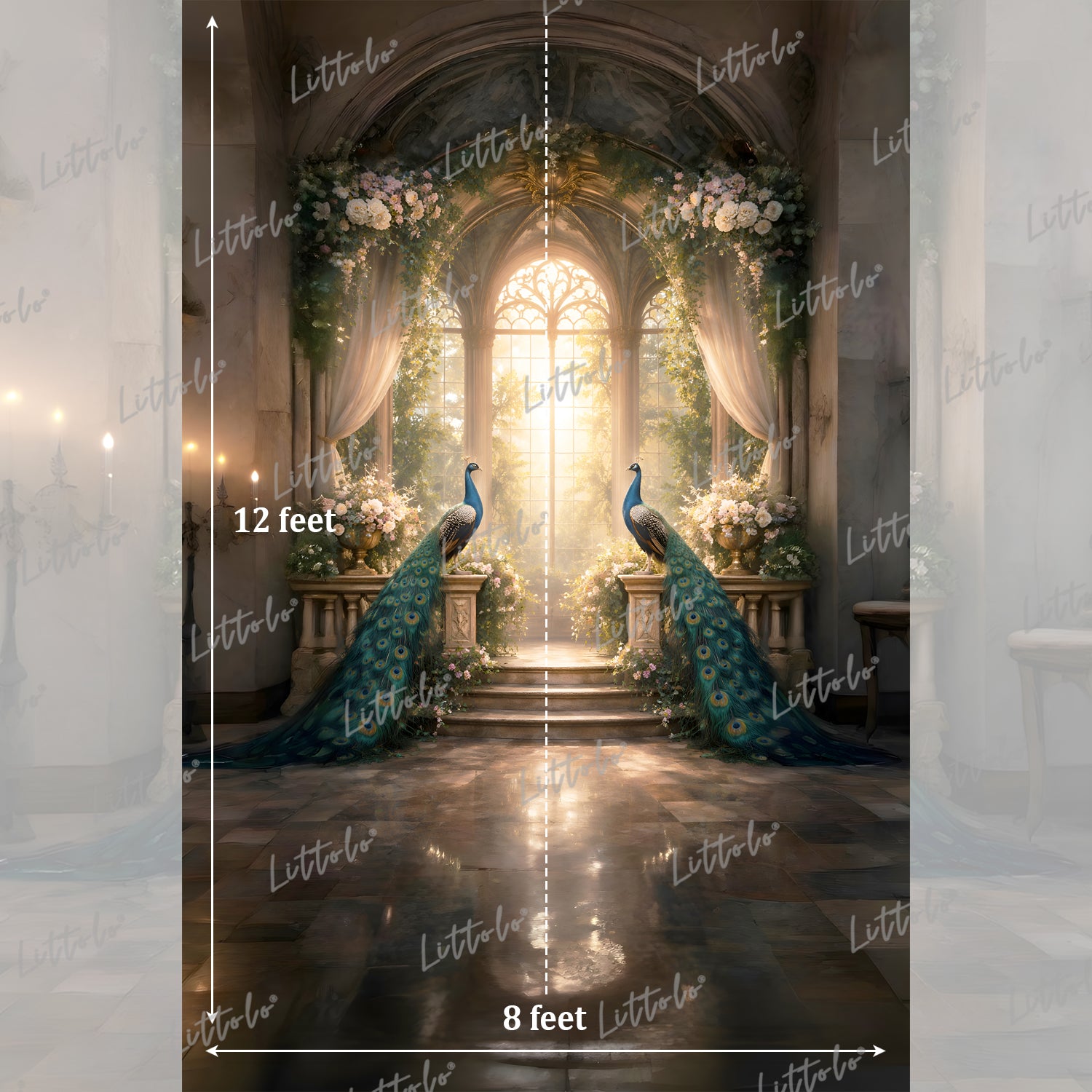 LB1623 Imperial Peacock Haven Maternity Backdrop