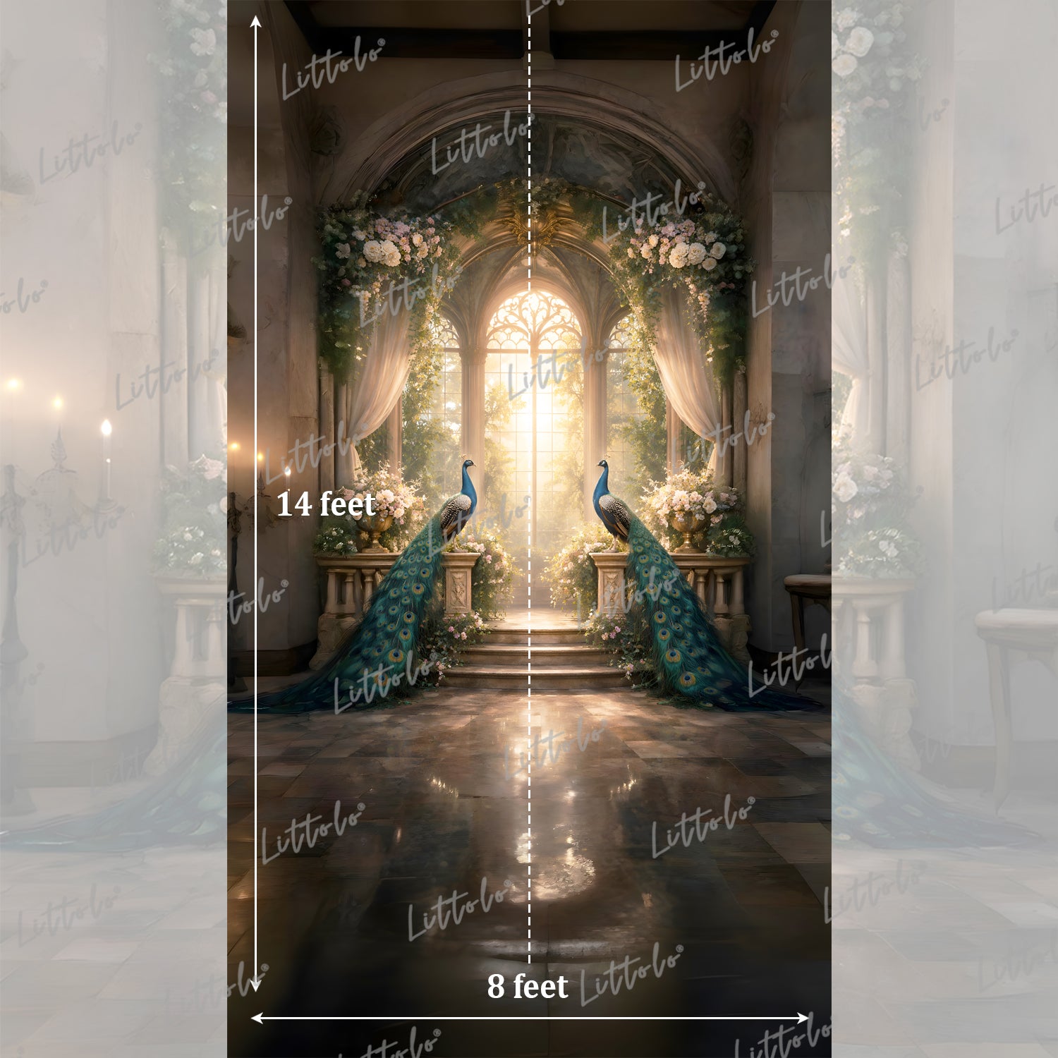 LB1623 Imperial Peacock Haven Maternity Backdrop