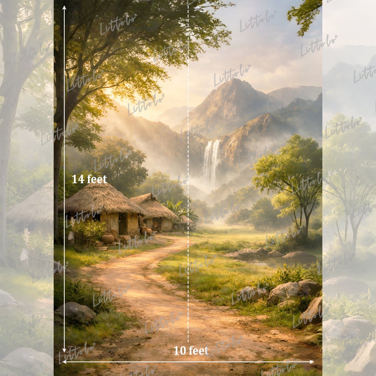 LB1624 Golden Valley Cottage Escape Maternity Backdrop