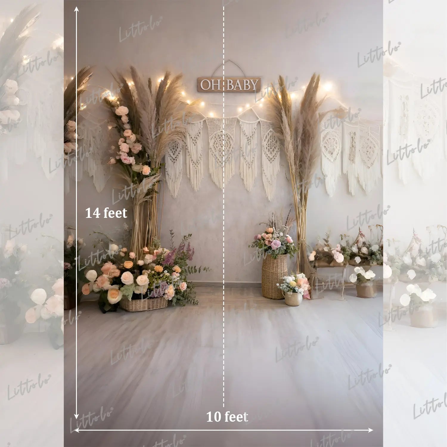 LB1627 Boho Baby Bliss Setup Maternity Backdrop