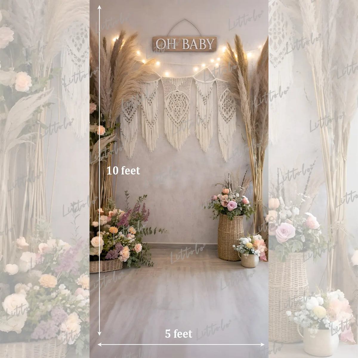 LB1627 Boho Baby Bliss Setup Maternity Backdrop