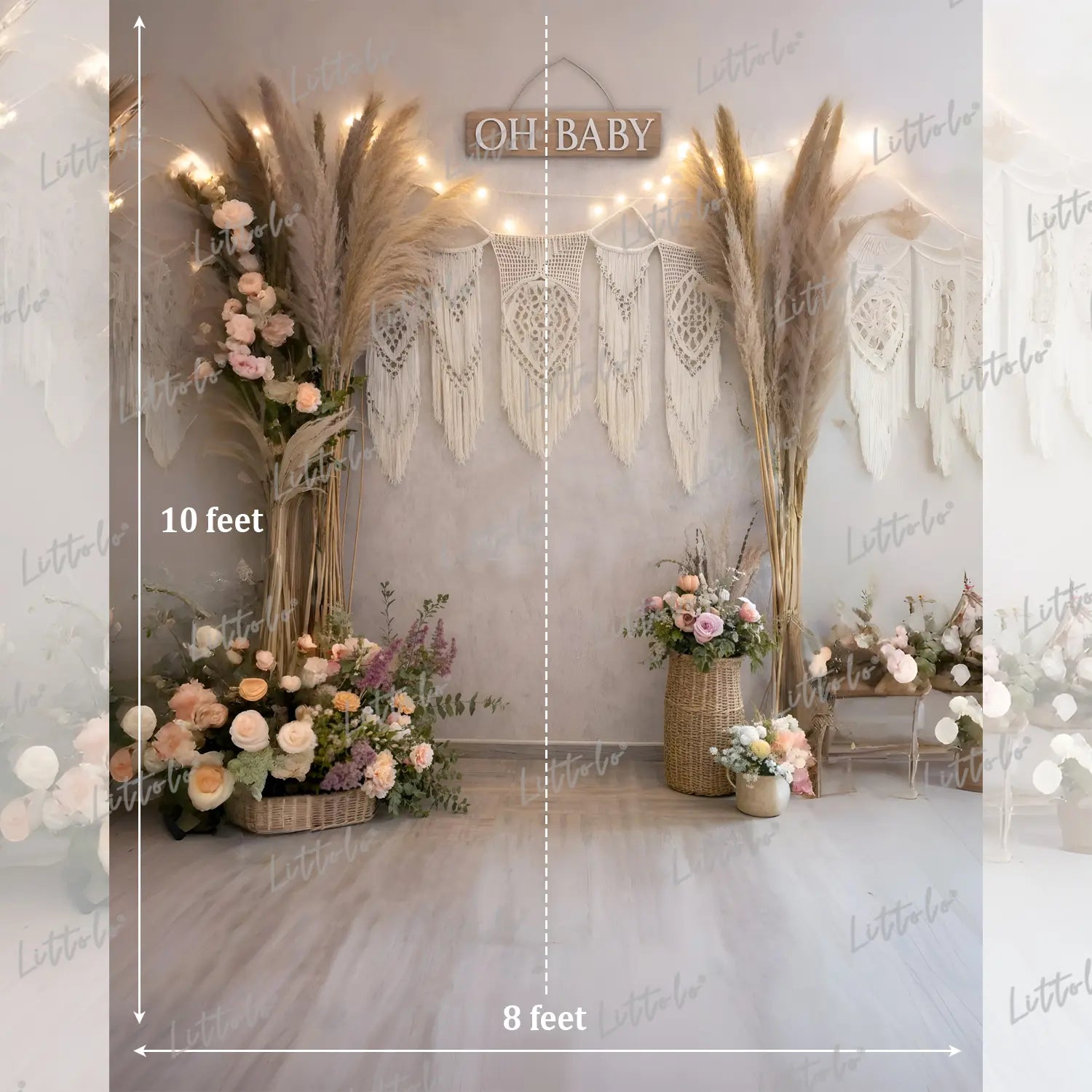 LB1627 Boho Baby Bliss Setup Maternity Backdrop