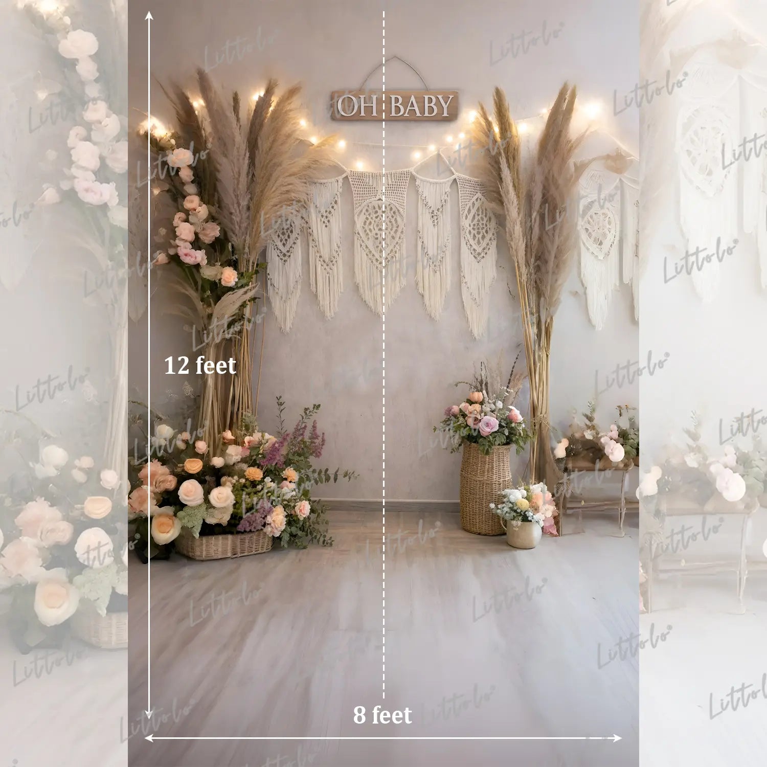 LB1627 Boho Baby Bliss Setup Maternity Backdrop