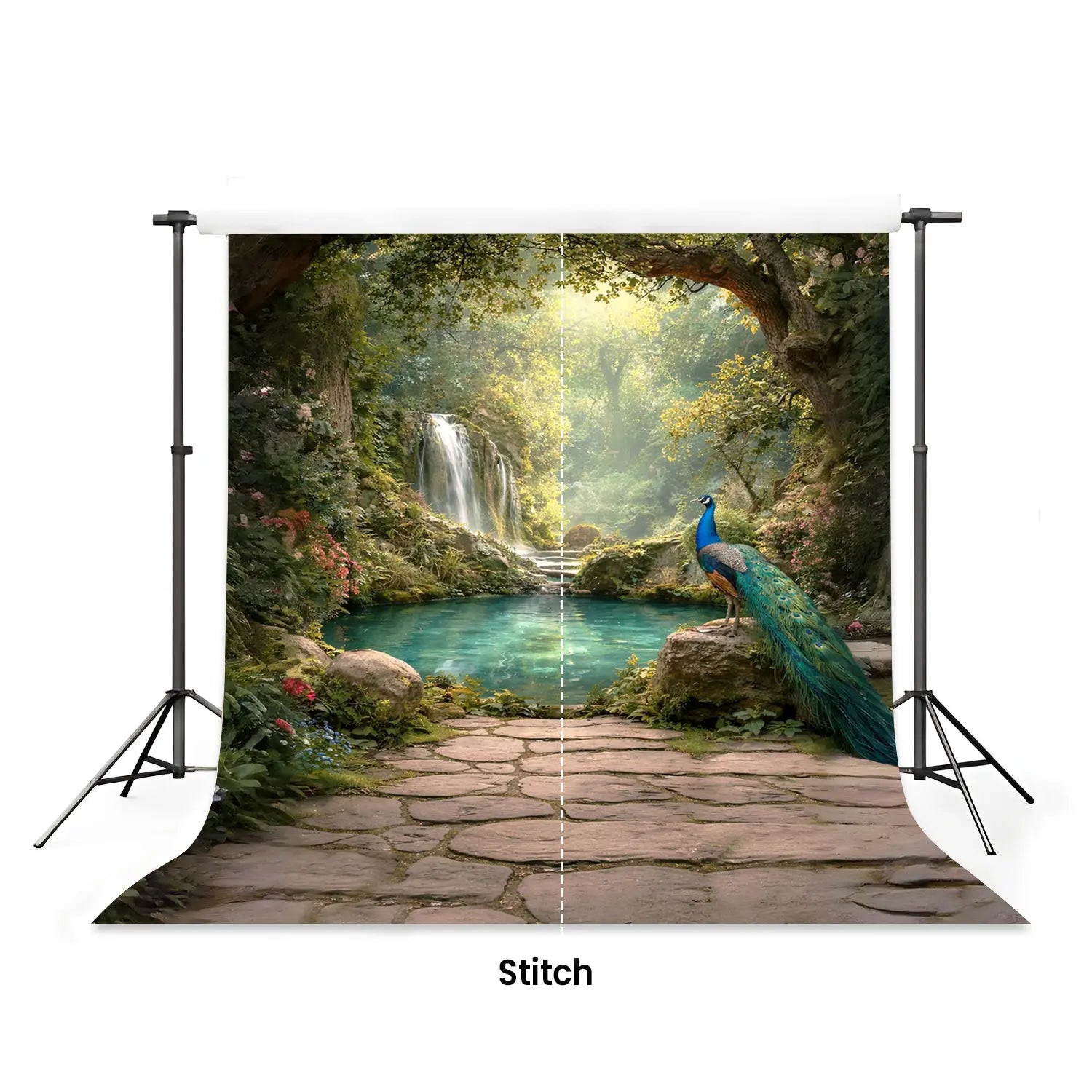 LB1630 Mystic Waterfall Peacock Haven Maternity Backdrop