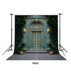 LB1632 Moon Night Vintage Green Palace Door Garden Maternity Backdrop