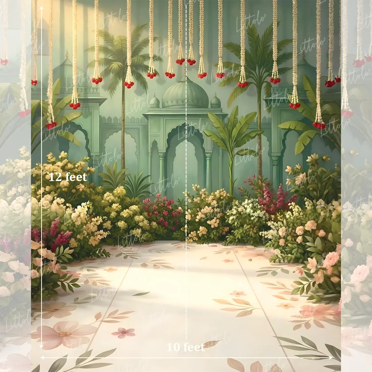 LB1633 Arabian Garden Arch Maternity Backdrop