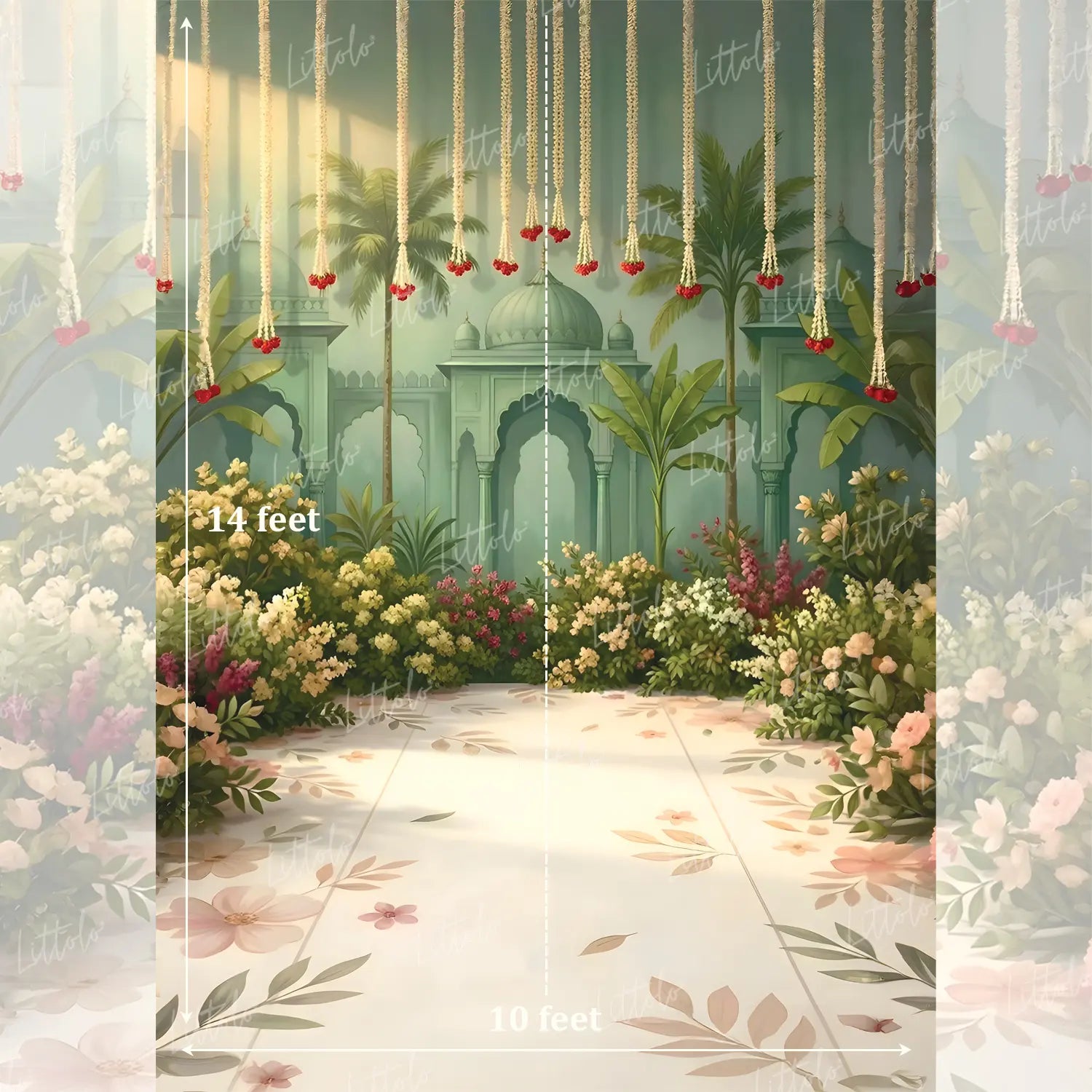 LB1633 Arabian Garden Arch Maternity Backdrop