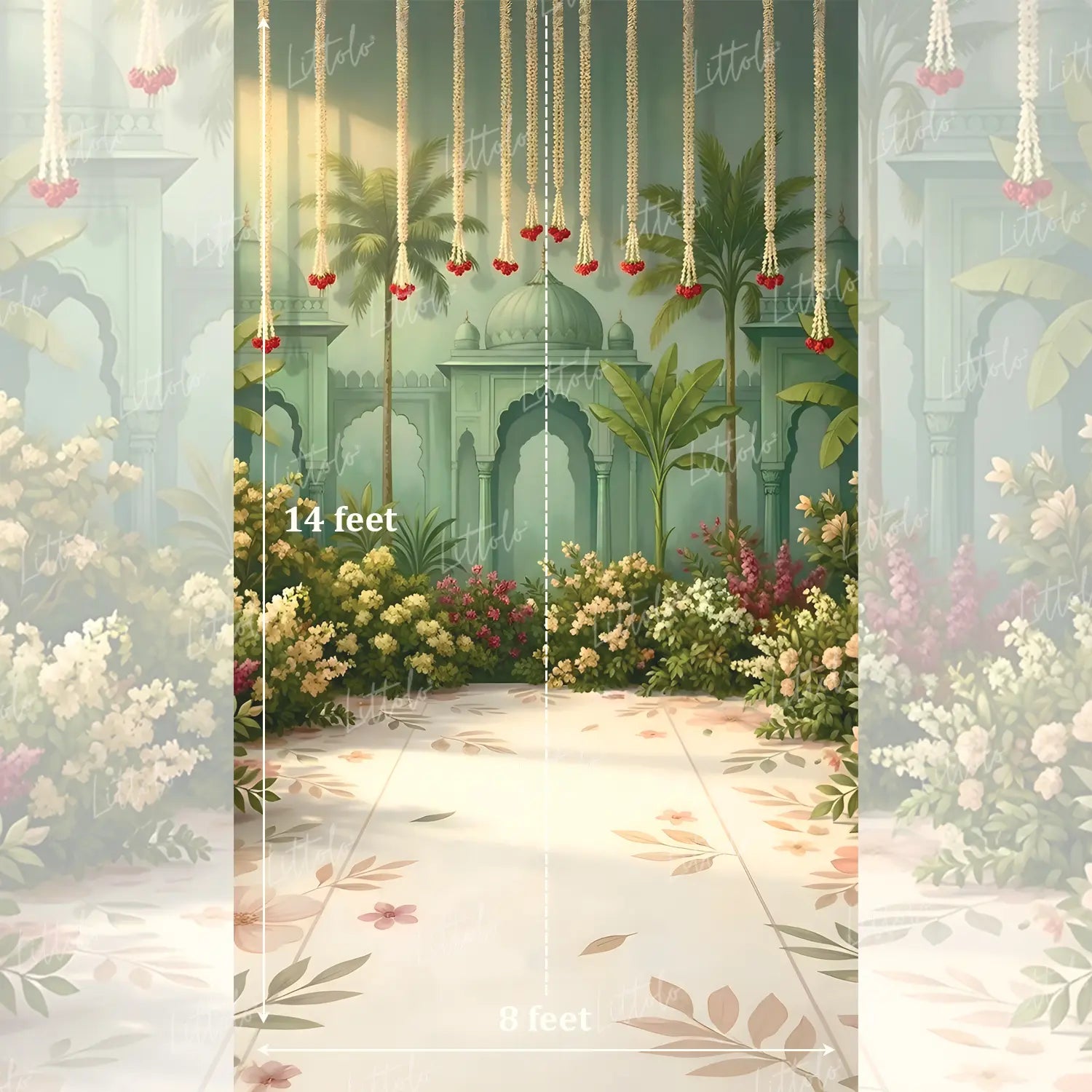 LB1633 Arabian Garden Arch Maternity Backdrop