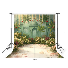 LB1633 Arabian Garden Arch Maternity Backdrop