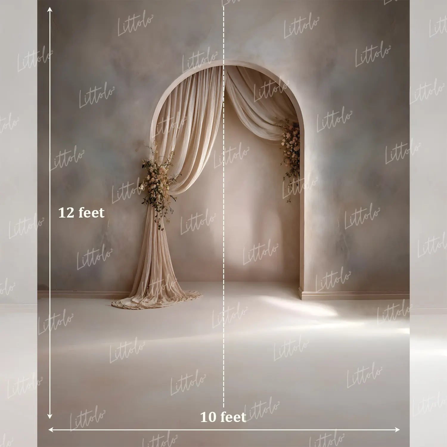 LB1636 Ivory Veil Archway Maternity Backdrop