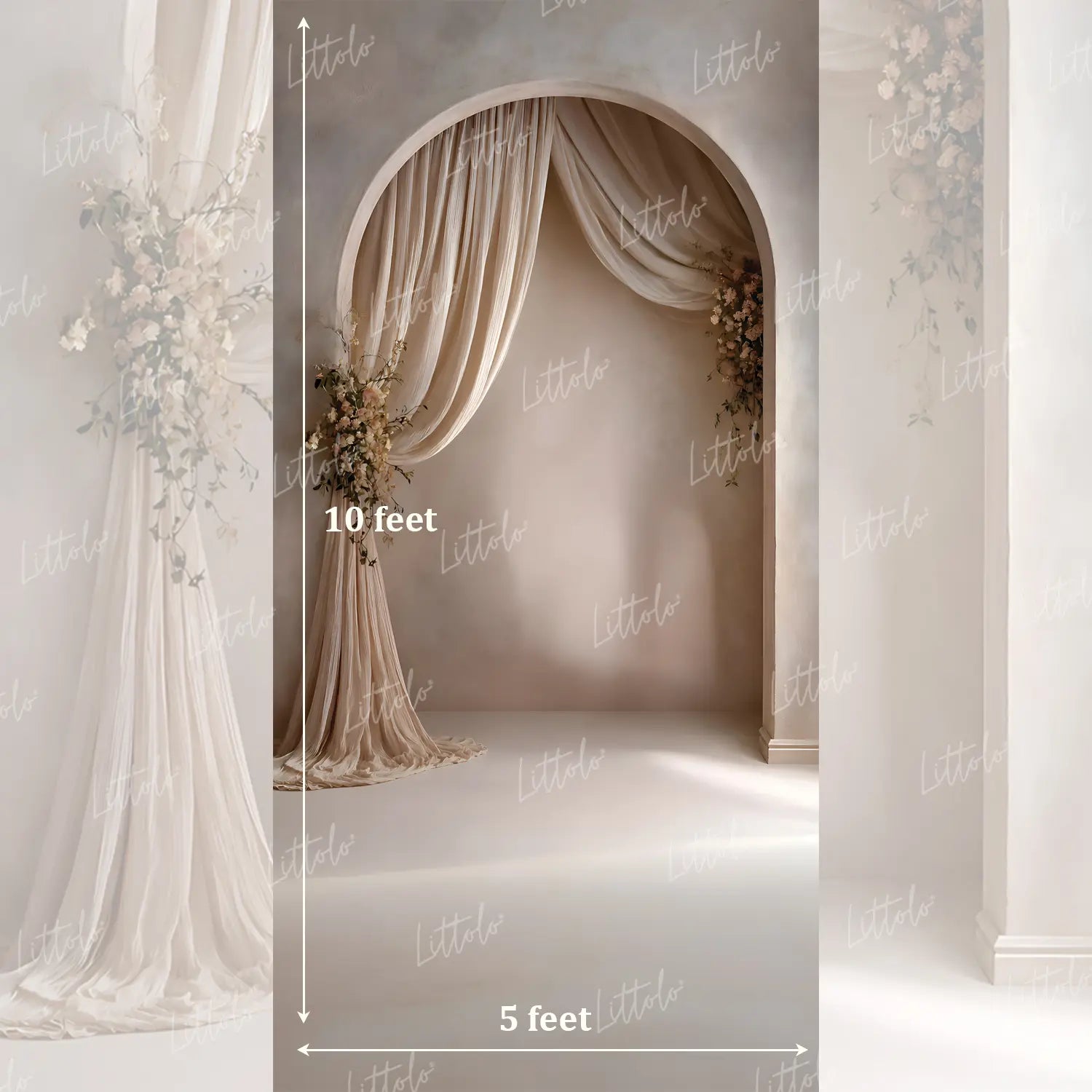 LB1636 Ivory Veil Archway Maternity Backdrop