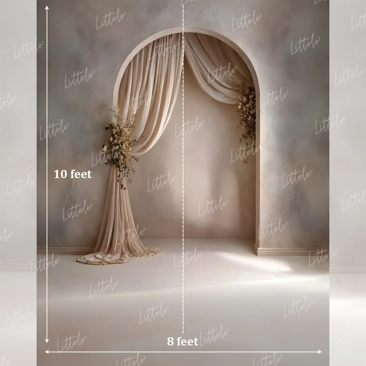 LB1636 Ivory Veil Archway Maternity Backdrop