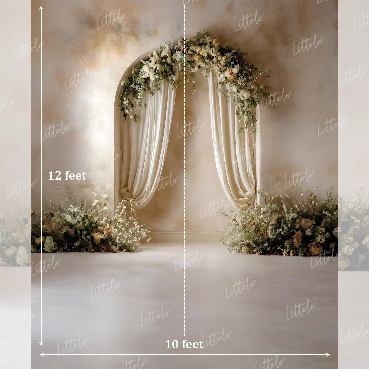 LB1637 Timeless Floral Arch Maternity Backdrop