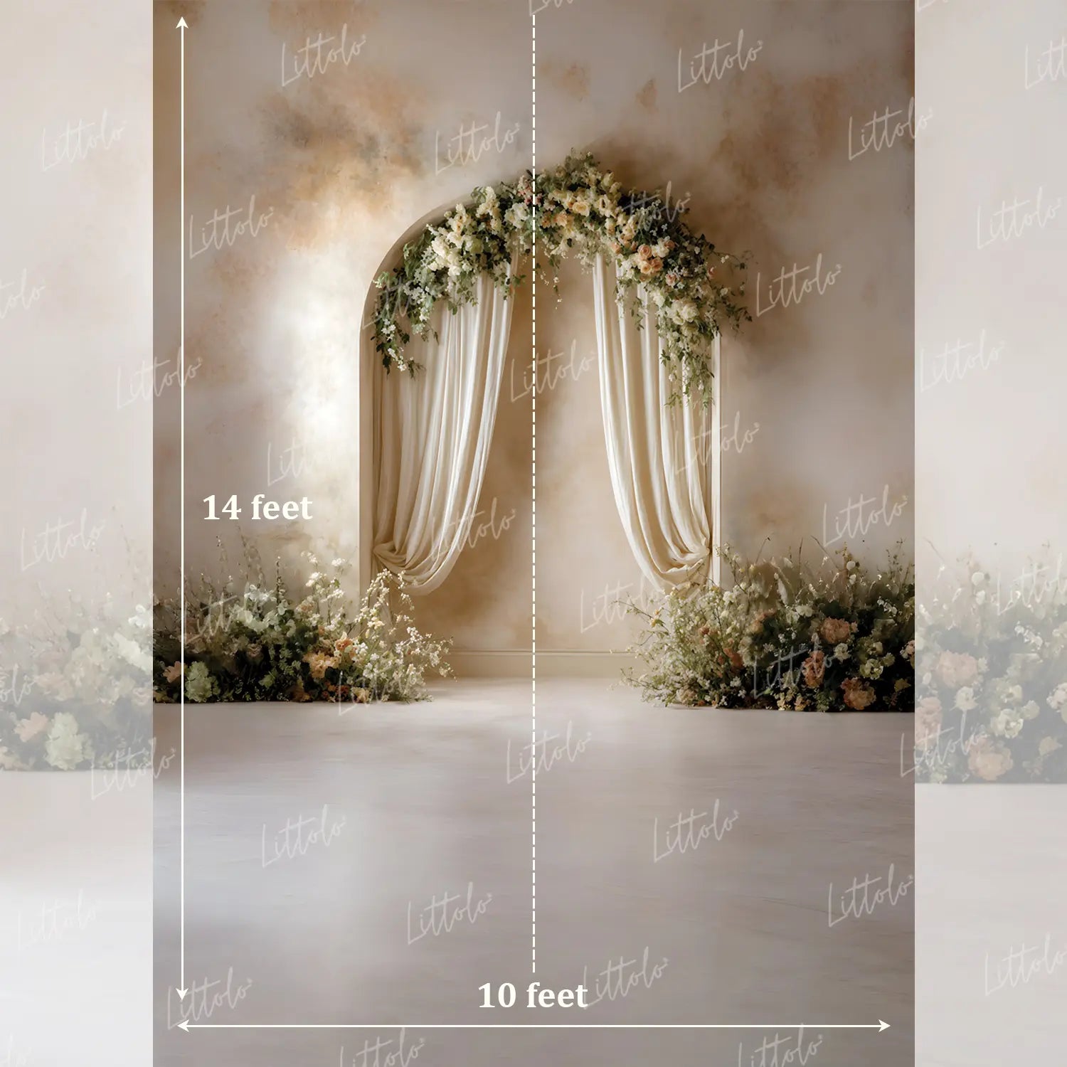 LB1637 Timeless Floral Arch Maternity Backdrop