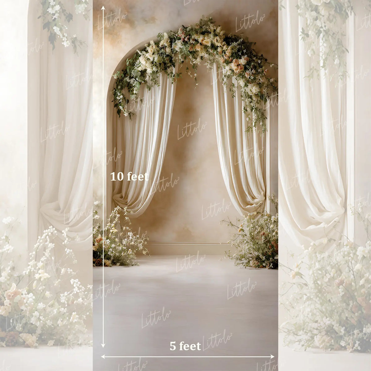 LB1637 Timeless Floral Arch Maternity Backdrop