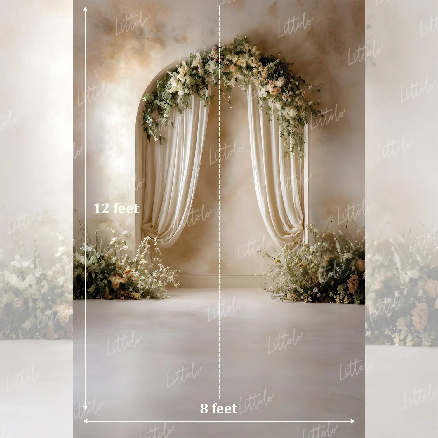 LB1637 Timeless Floral Arch Maternity Backdrop