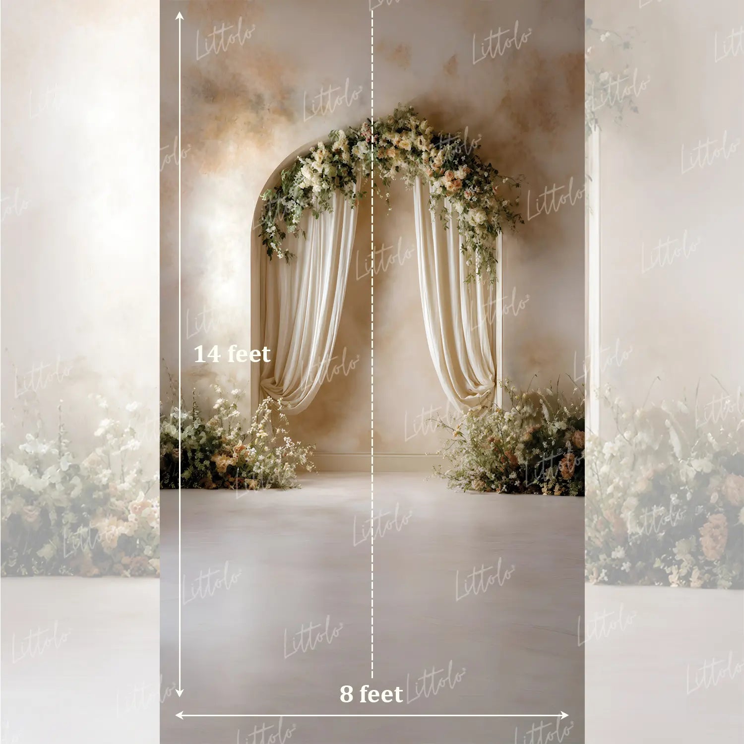 LB1637 Timeless Floral Arch Maternity Backdrop