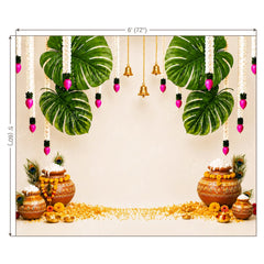 LB1641W Vrindavan Bliss Janmashtami Wall Backdrop
