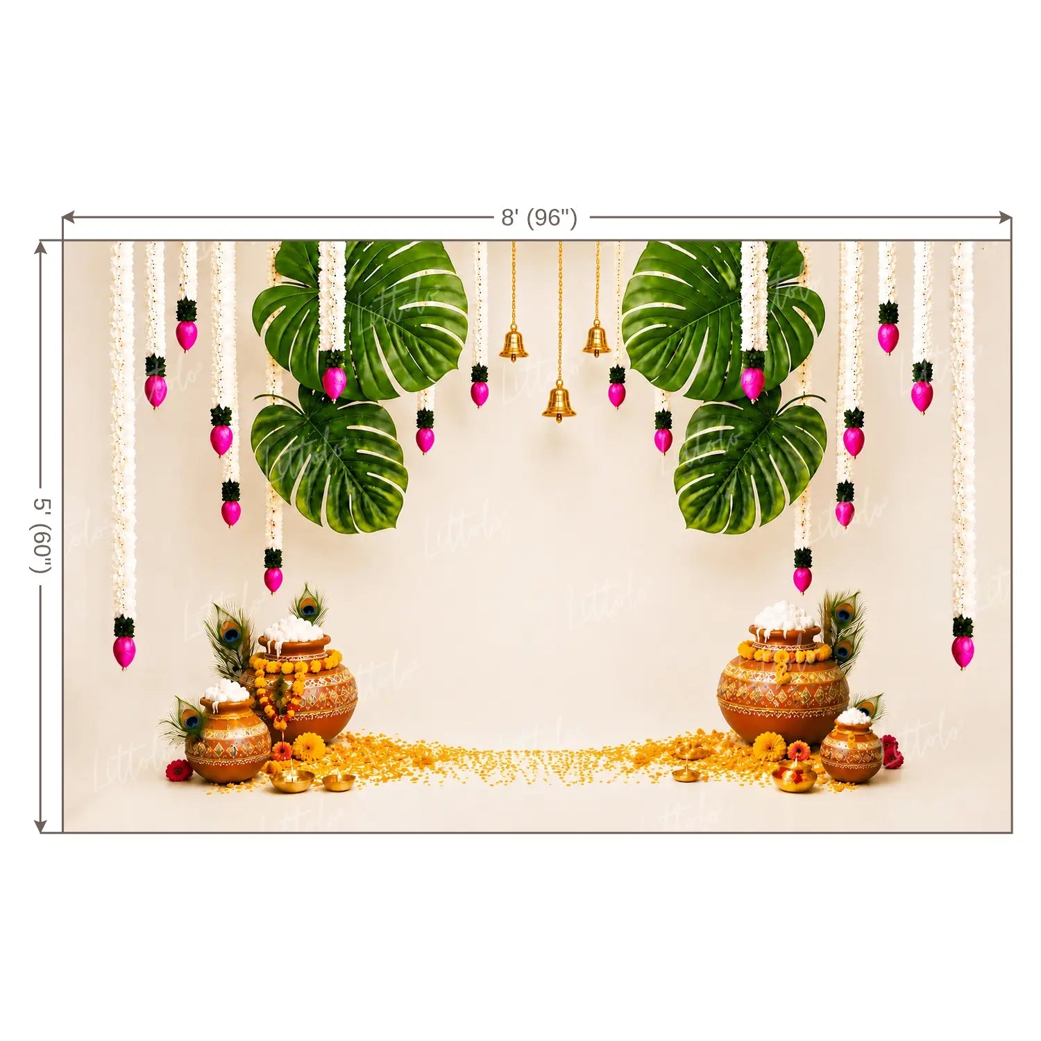 LB1641W Vrindavan Bliss Janmashtami Wall Backdrop